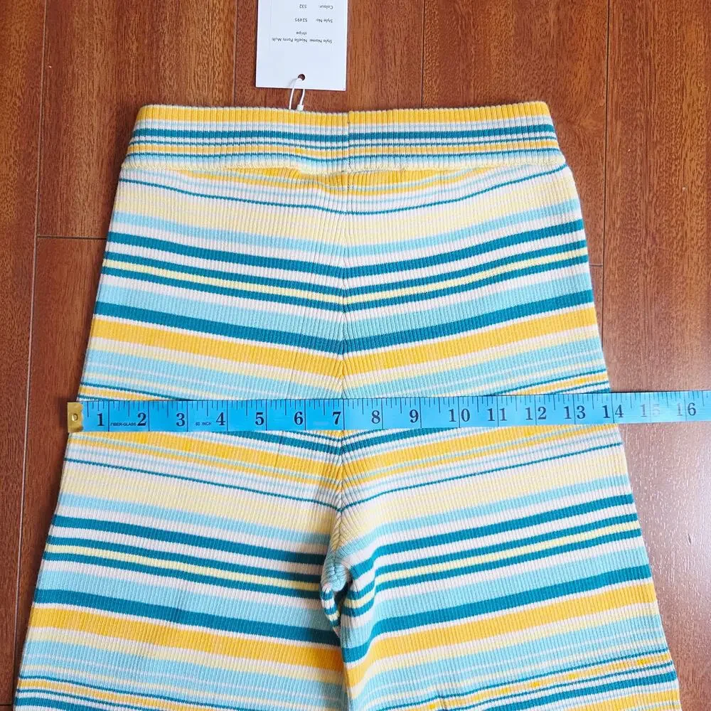 SUMMERY Copenhagen Noelle Ribbed Knit Stripe Top & Pants Set XS NWT